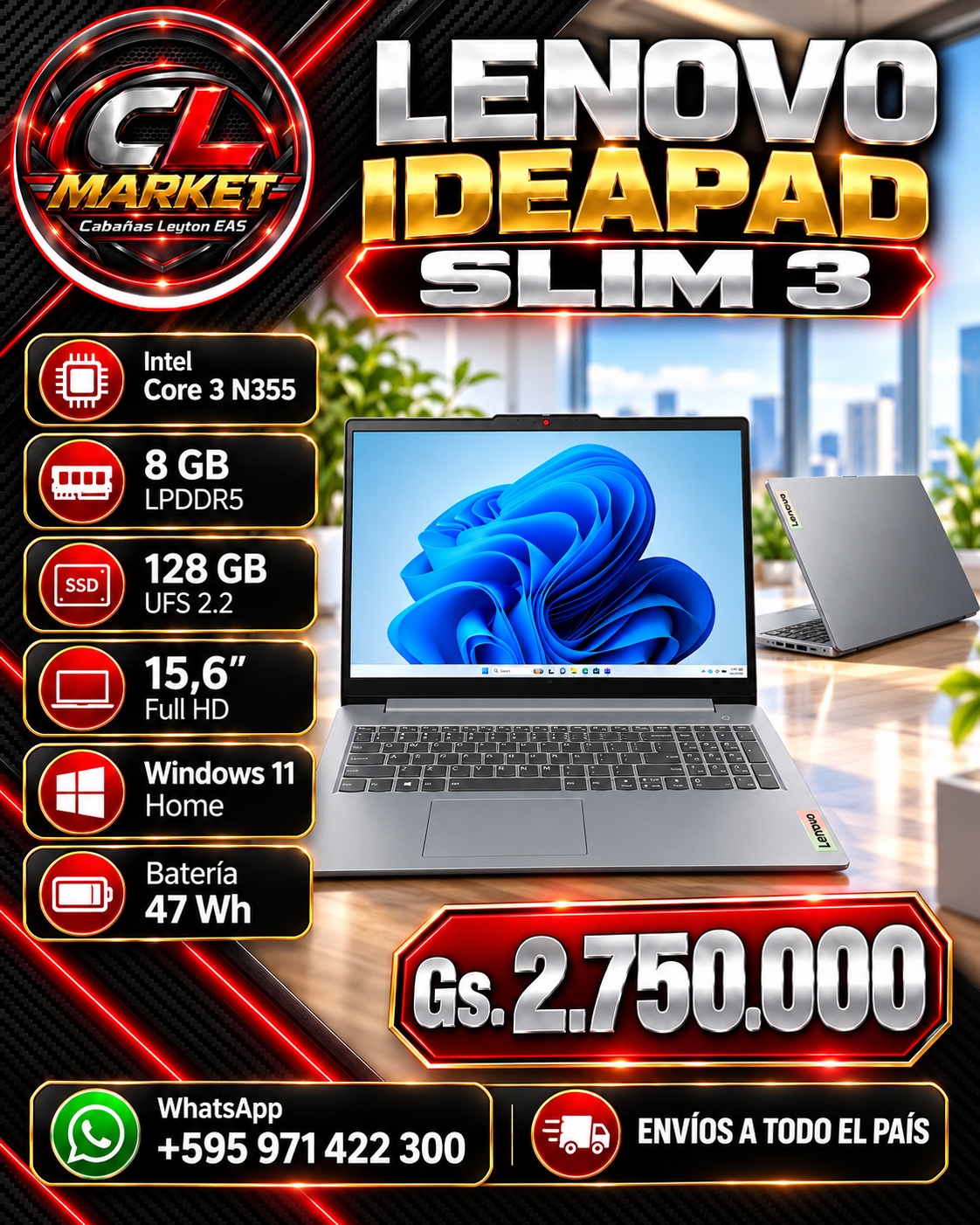 Notebook Lenovo IdeaPad Slim 3